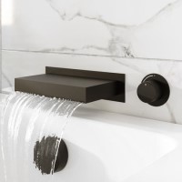 Black Wall Mounted Bath Mixer Tap with Valve - Zanda