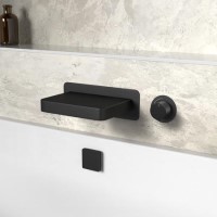 Black Wall Mounted Bath Mixer Tap with Valve - Zanda Black Wall Mounted Bath Mixer Tap with Valve - Zanda
