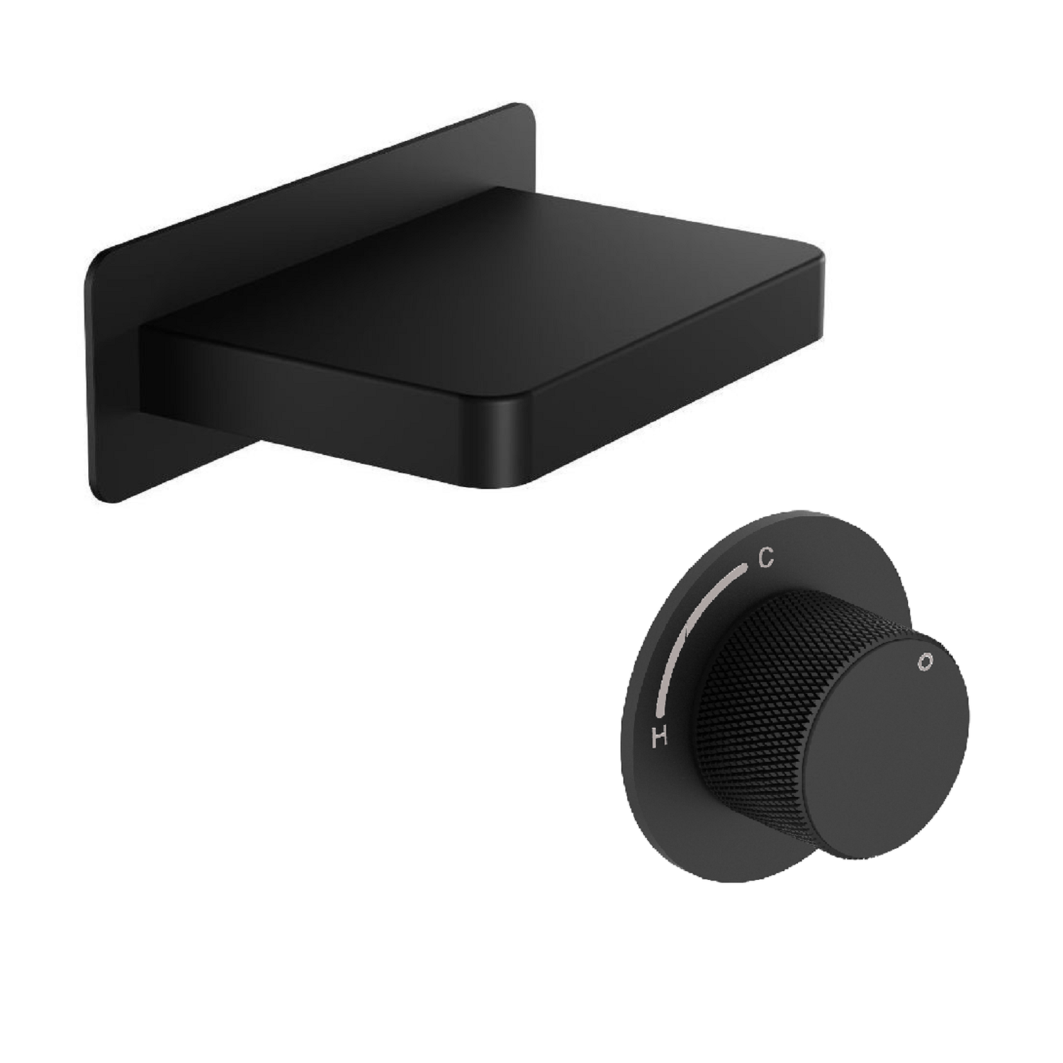 Photos - Tap Black Wall Mounted Bath Mixer  with Valve - Zanda Black BUN/BeBa28233/82886