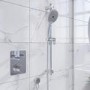 Grade A1 - Chrome Push Button Concealed Mixer Shower with Round Head - Vance
