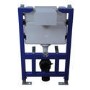 Matt White Wall Hung Rimless Toilet with Soft Close Seat Black Pneumatic Flush Plate 820mm Frame & Cistern - Verona