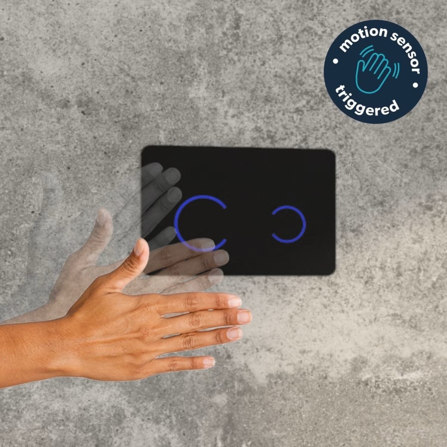 Wall Hung Rimless Toilet with Soft Close Seat, Black Glass Sensor Flush Plate, 820mm Frame & Cistern – Newport