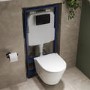 Wall Hung Toilet with Soft Close Seat Matt Black Mechanical Flush Plate with 1160mm Frame & Cistern - Newport