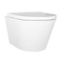 Wall Hung Rimless Toilet with Soft Close Seat, Brushed Brass Mechanical Flush Plate, 1168mm Frame & Cistern – Newport