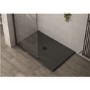 1200x800mm Black Slate Effect Rectangular Shower Tray with Shower Waste - Aqualavo