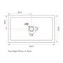 1200x800mm Black Slate Effect Rectangular Shower Tray with Shower Waste - Aqualavo