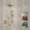 GRADE A1 - Brushed Gold Push Button 2 Function Shower Valve - Vance