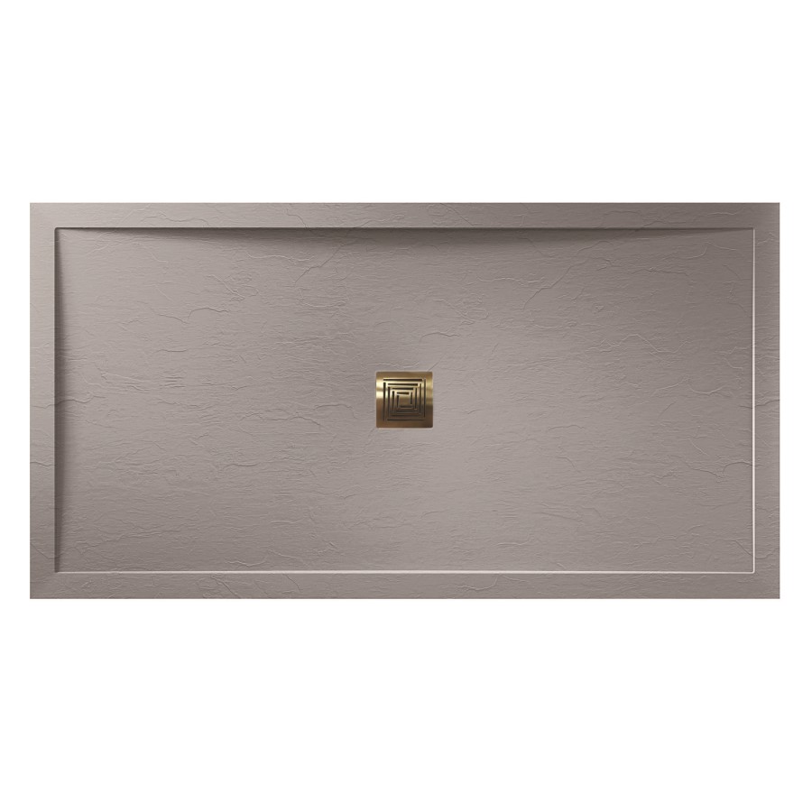 1000x800mm Grey Slate Rectangular Shower Tray with Shower Waste - Aqualavo