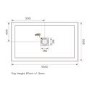 1000x800mm Grey Slate Rectangular Shower Tray with Shower Waste - Aqualavo