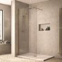 900mm Brushed Brass Frameless Wet Room Shower Screen - Corvus