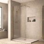 1200mm Brushed Brass Frameless Wet Room Shower Screen - Corvus