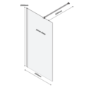 1200mm Brushed Brass Frameless Wet Room Shower Screen - Corvus