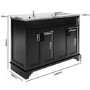1200mm Black Freestanding Double Vanity Unit With Basins  - Camden