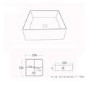 White Square Countertop Basin 350mm - Corey