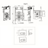 Concealed Cistern 820mm Wall Hung Toilet Frame with Pneumatic Flush Plate in Matt Black - Elira