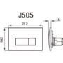 820mm Wall Hung Toilet Frame & Brass Pnuematic Dual Flush Plate with Concealed Cistern - Elira