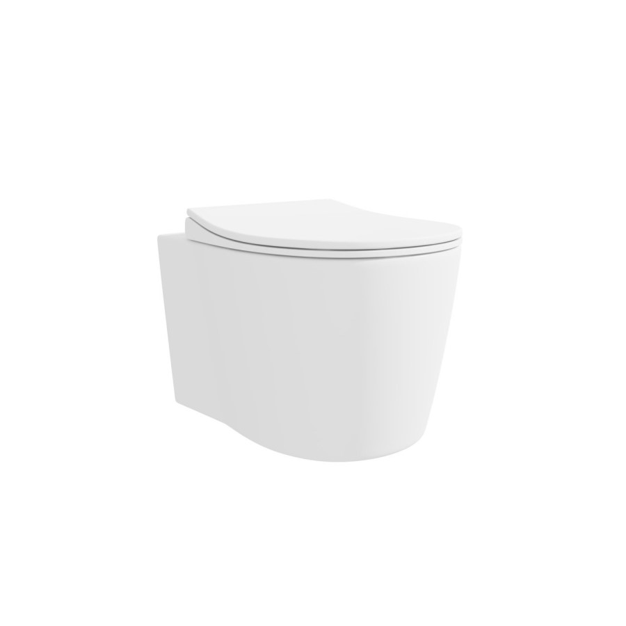 Wall Hung Rimless Toilet with Soft Close Seat, Matt Black Pneumatic Flush Plate, 1168mm Frame & Cistern – Alcor