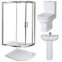 Aquafloe™ 6mm 900 x 760 Offset Sliding Door Quadrant Enclosure & Right Hand Tray with Maine Suite