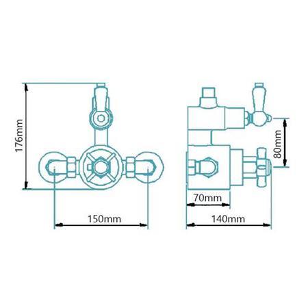 Traditional Twin Exposed Shower Valve