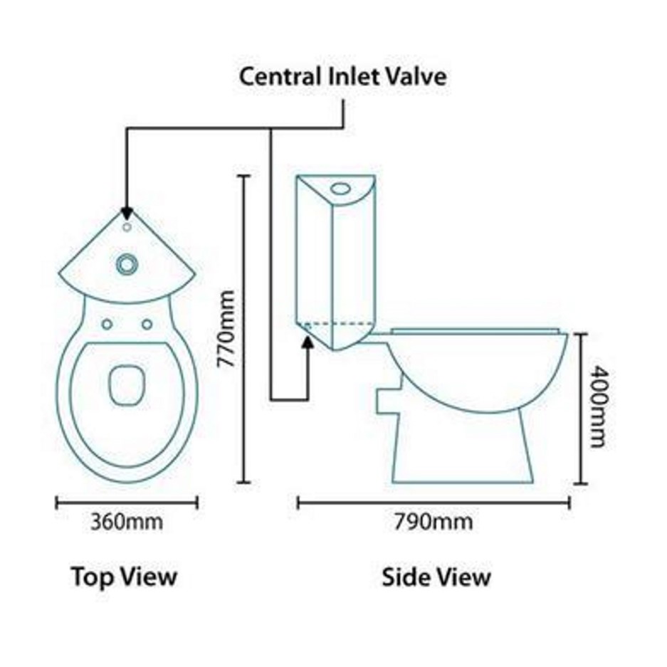 Close Coupled Corner Toilet with Soft Close Seat Laos Better Bathrooms