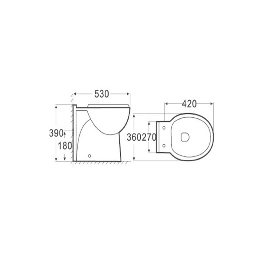 Back to Wall Toilet with Soft Close Seat - Tampa