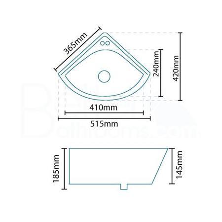 Cosmo Corner Cloakroom Basin