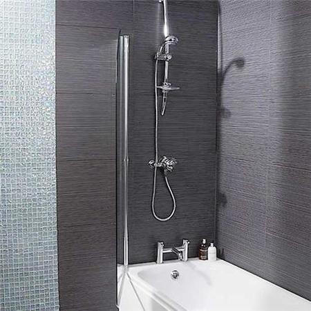 1600 Micro Luxury Right Handed Hydrotherapy Shower Bath With Straight Bath Screen-Standard Bath