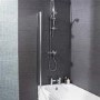 1600 Micro Luxury Right Handed Hydrotherapy Shower Bath With Straight Bath Screen-Standard Bath