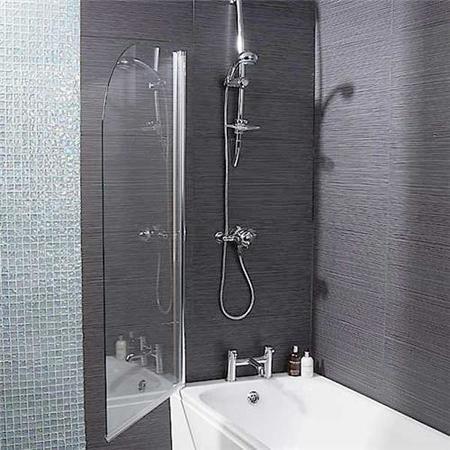 1600 Micro Luxury Right Handed Hydrotherapy Shower Bath With Straight Bath Screen-Standard Bath