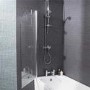1600 Micro Luxury Right Handed Hydrotherapy Shower Bath With Straight Bath Screen-Standard Bath