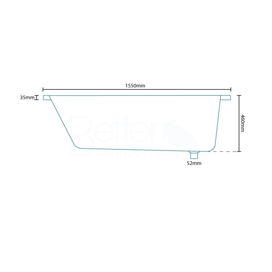 1550 Impressions Luxury Left Handed Air Spa Bath With Straight Screen-BetaCast UPGRADE
