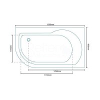 1550 Impressions Luxury Right Handed 11 Jet Whirlpool Bath With Straight Screen-BetaCast UPGRADE