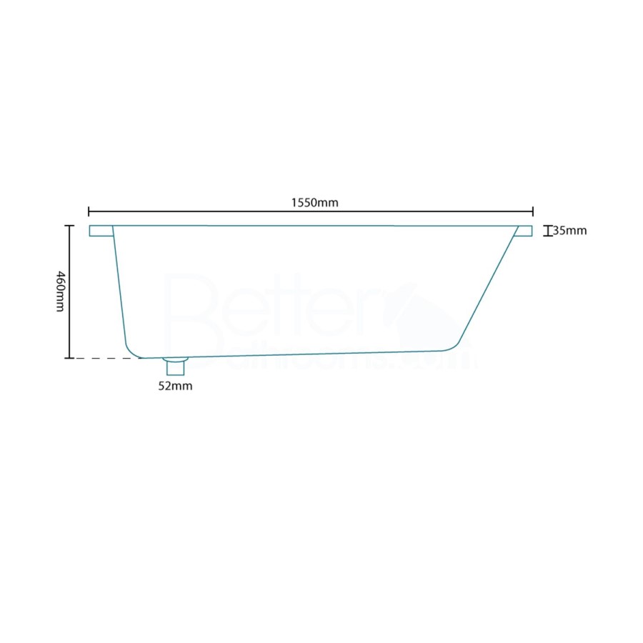 1550 Impressions Luxury Right Handed Hydrotherapy Bath With Straight Screen-Standard Bath