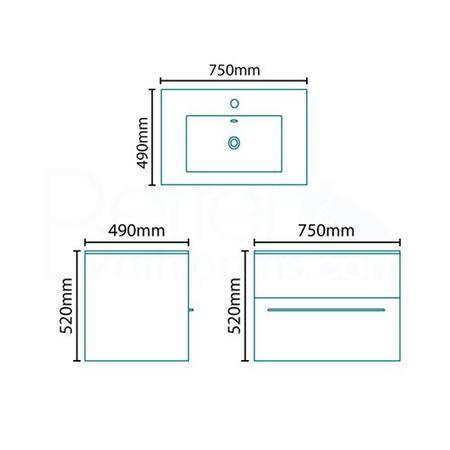 Eden 75 Wall Mounted Vanity Unit
