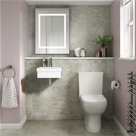 Toilet and 400mm basin cloakroom suite - Micro Range
