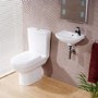 Cloakroom Suite with Wall Hung Basin Space Saving Toilet & Soft Close Seat - Micro