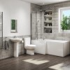 1700mm L Shaped Bath Suite with Toilet Basin Front Panel &amp; Screen - Left Hand