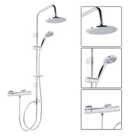 Dualex Riser Slide Shower Rail Kit with Minimalist Deluxe Valve