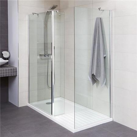 Aqualine 8mm 1600 x 800 Walk In Enclosure with Slimline Shower Tray
