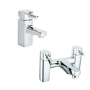 Chrome Bath and Basin Tap Set - Form