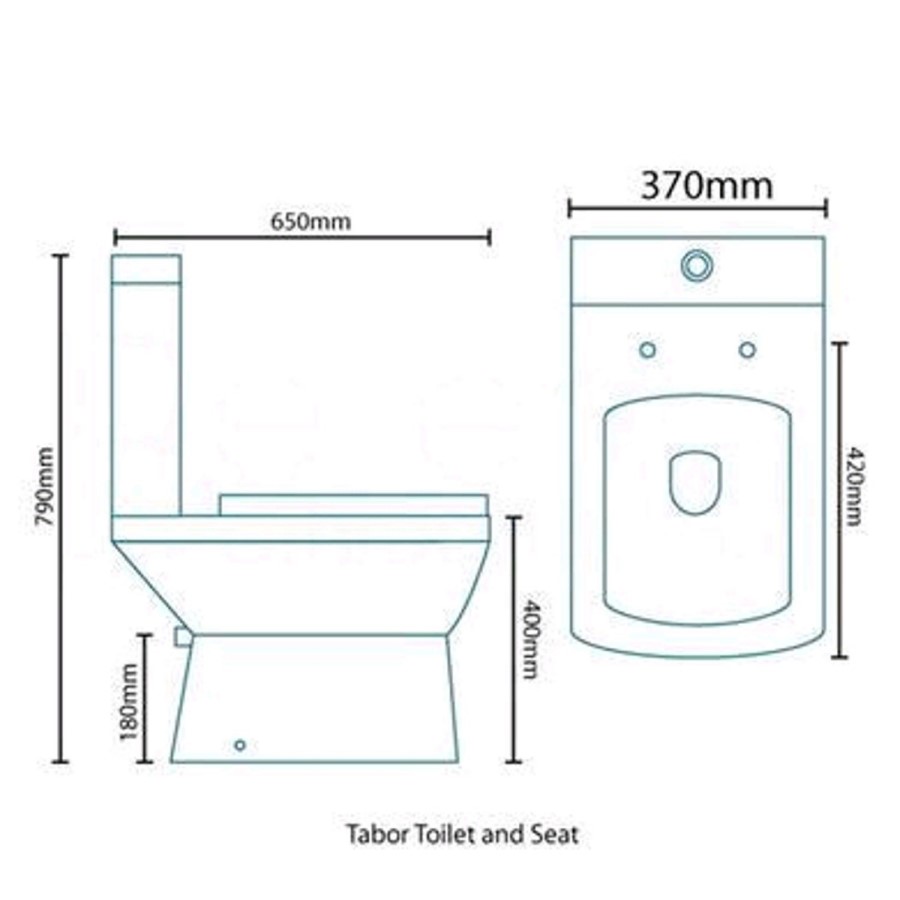 Close Coupled Toilet and Semi Pedestal Basin Suite - Tabor
