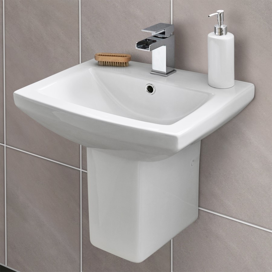 GRADE A2 - Tabor 460mm Basin and Semi Pedestal