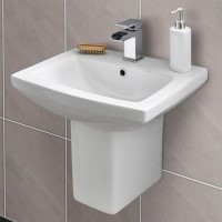 GRADE A2 - Tabor 460mm Basin and Semi Pedestal