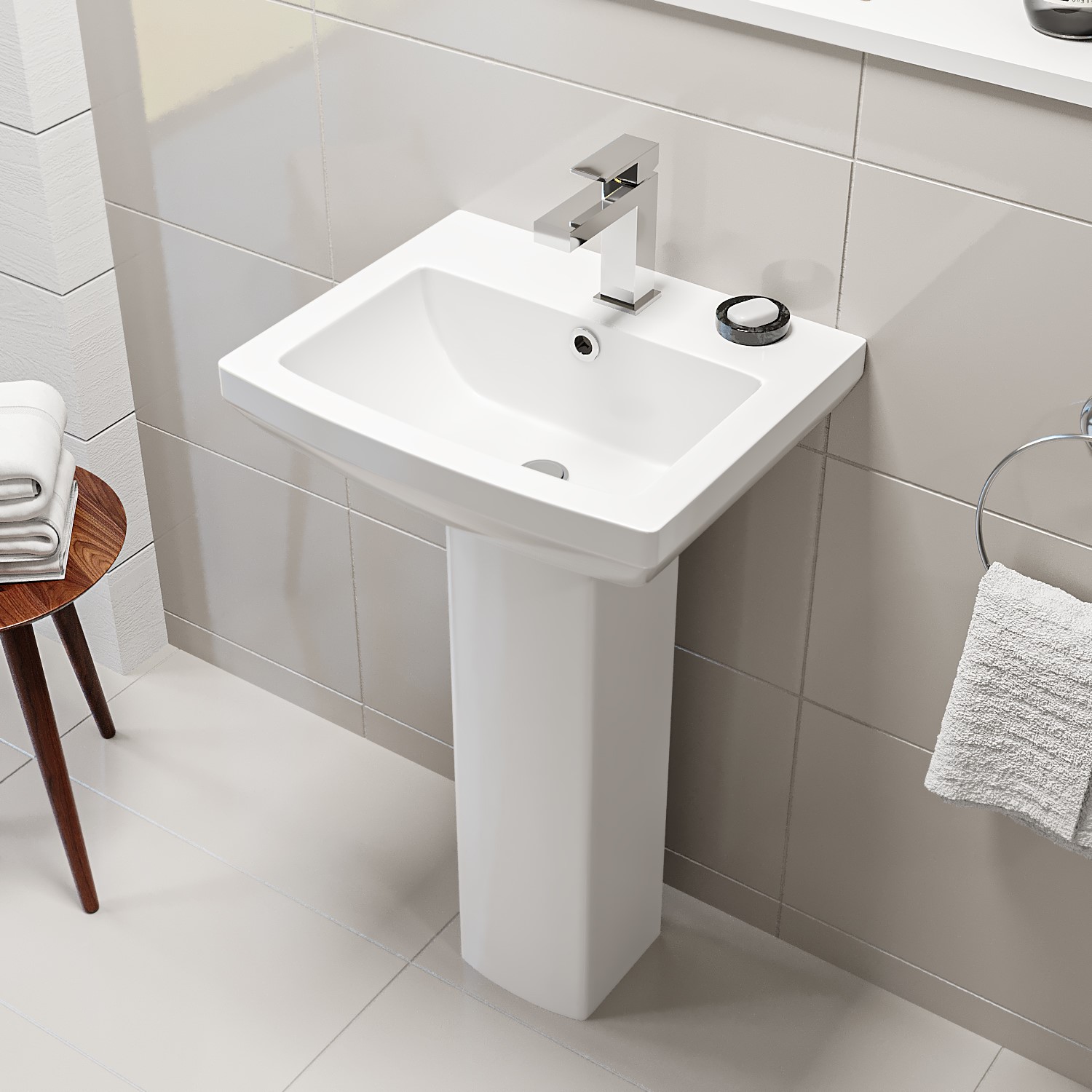 Rectangular Pedestal Basin 460mm - Tabor - Better Bathrooms