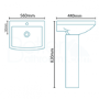 Tabor 56 Close Coupled Toilet and Full Pedestal Basin Suite