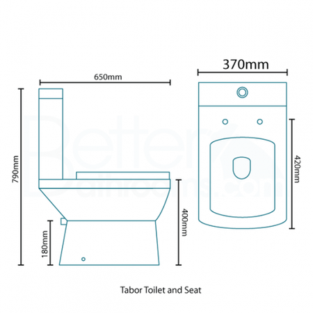 Tabor 56 Close Coupled Toilet and Semi Pedestal Basin Suite