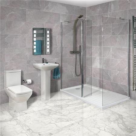 Aqualine 8mm 1400 x 900 Walk In Enclosure & Ultralite Shower Tray with Tabor Suite