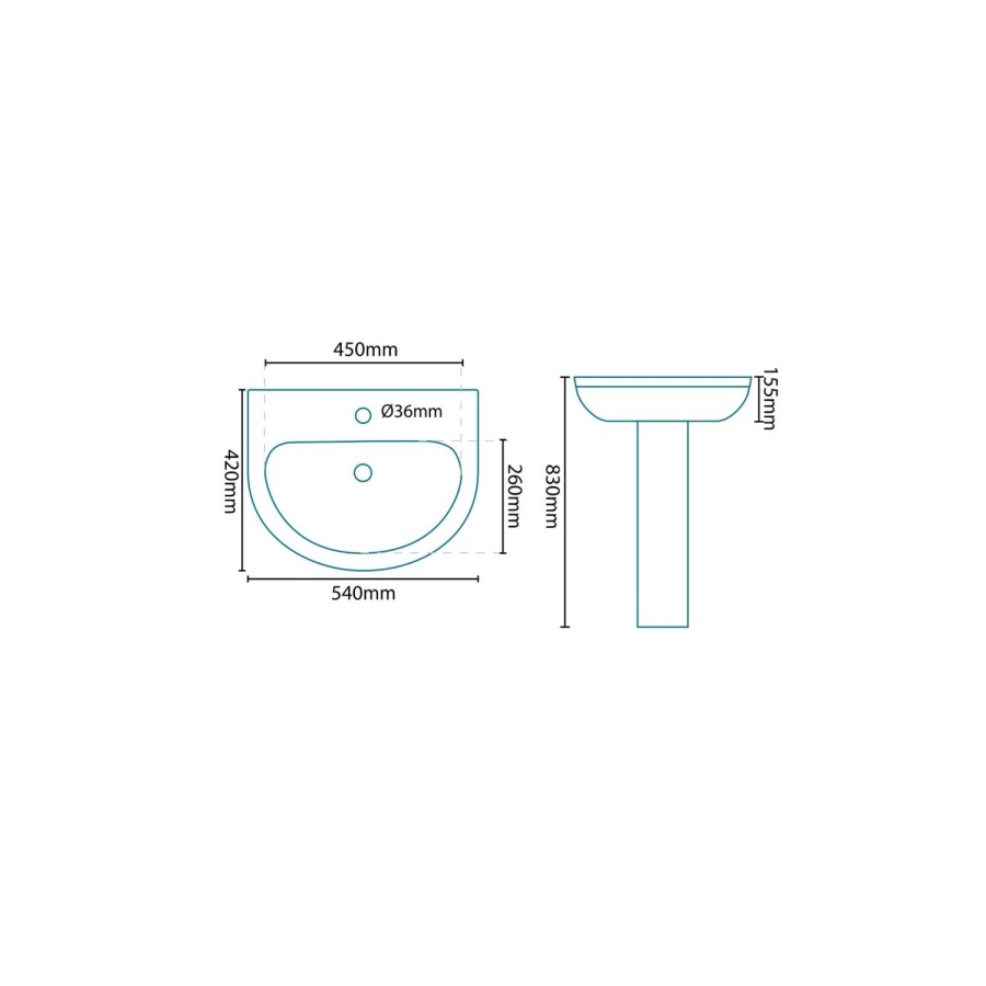 Dee Close Coupled Toilet and Full Pedestal Basin Suite