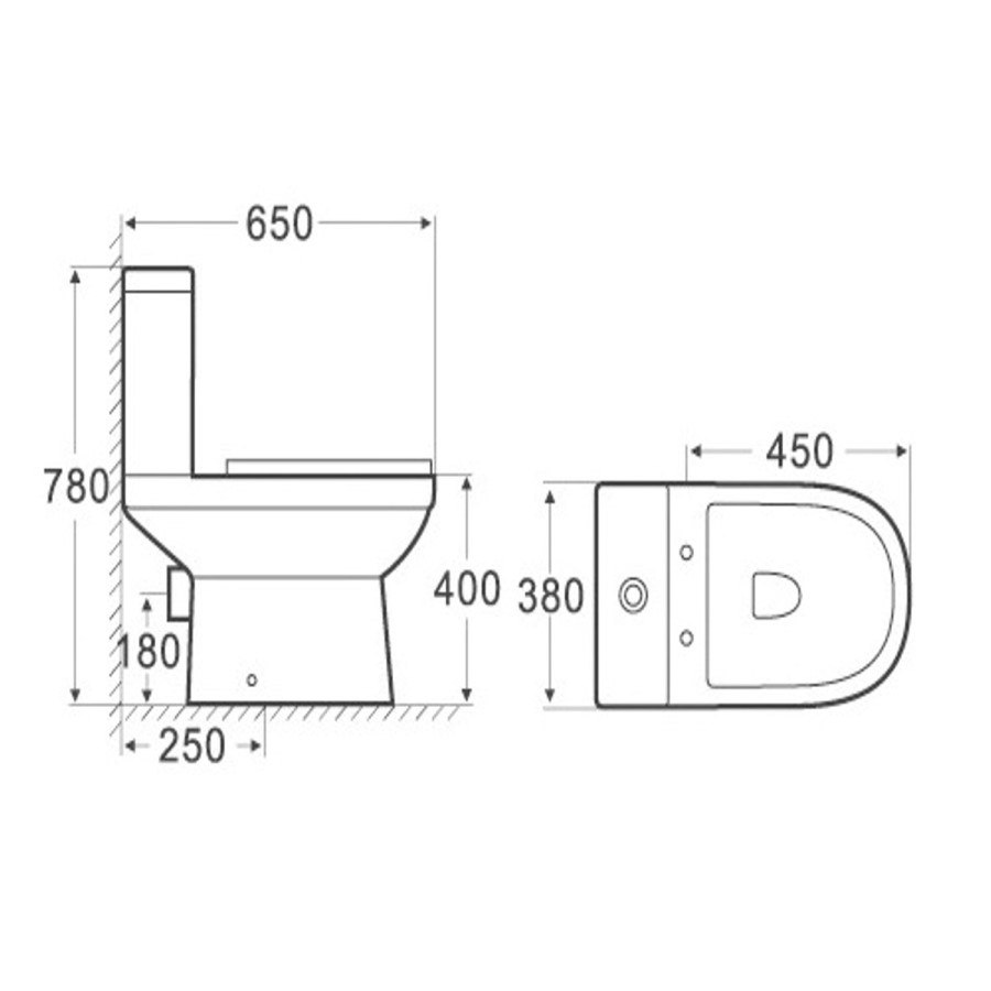 Dee Close Coupled Toilet and Full Pedestal Basin Suite