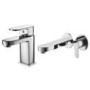 Chrome basin tap and wall mounted bath filler tap pack - Como